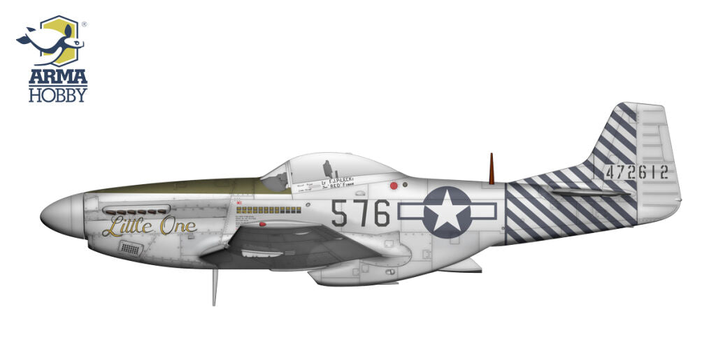 Decoración 1 de la maqueta del caza P-51D en escala 1:72 de Arma Hobby referencia 70073