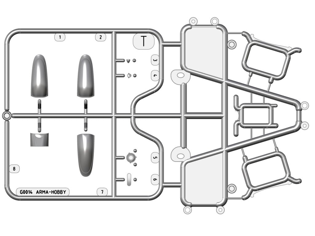 Transparentes de la maqueta del caza P-51D en escala 1:72 de Arma Hobby referencia 70073