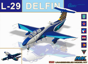 Portada de la caja de la maqueta del avión de entrenamiento Aero L-29 Delfin en escala 1:72 de AvantGarde referencia 86001