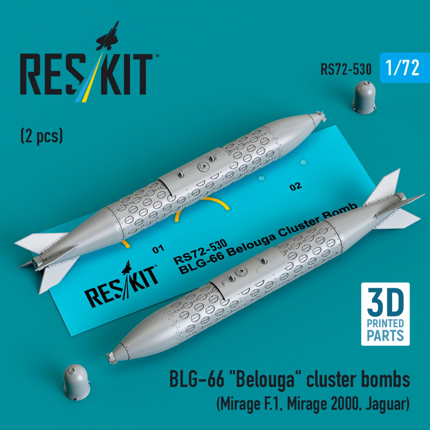 Set de 2 bombas de racimo modelos Belouga BLG-66 en escala 1:72 de Reskit referencia RS72-0530