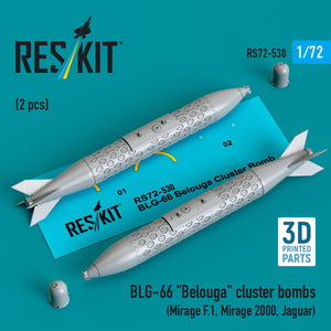 Set de 2 bombas de racimo modelos Belouga BLG-66 en escala 1:72 de Reskit referencia RS72-0530