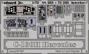 Set de mejora de fotograbados para el avión C-130H Hércules en escala 1:72 de Eduard referencia SS285
