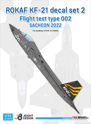 Portada del set de calcas para caza Surcoreano KF-21 en su 2º test en escala 1:72 de Def Model referencia JD-72010