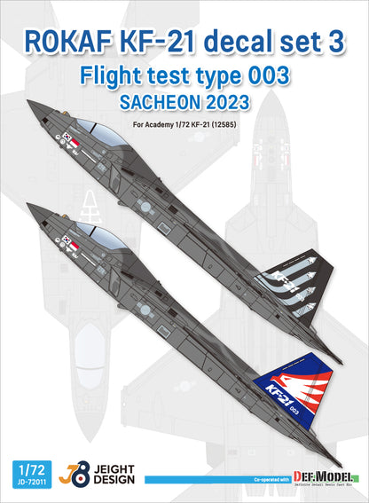 Portada del set de calcas para caza Surcoreano KF-21 en su tercer test en escala 1:72 de Def Model referencia JD-72011