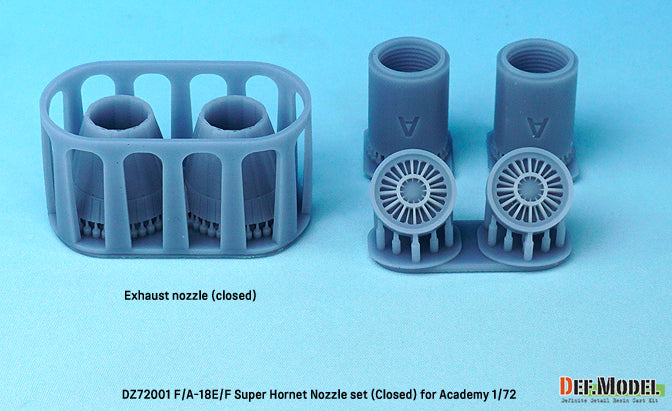 Componentes del set de motor y escape del avión norteamericano FA-18 Super Hornet en escala 1:72 de Academy referencia ZD72001