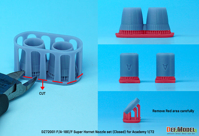 Instrucciones 1 del set de motor y escape del avión norteamericano FA-18 Super Hornet en escala 1:72 de Academy referencia ZD72001
