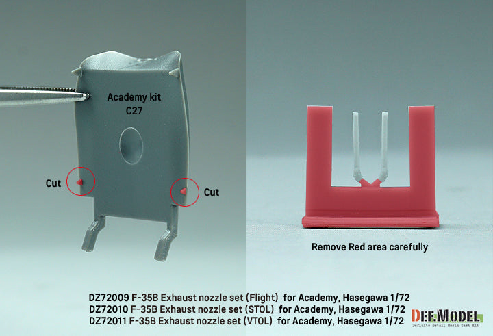 Instrucciones 3 del set de motor y escape VTOL del avión norteamericano F-35B Lightning II en escala 1:72 de Academy referencia ZD72011