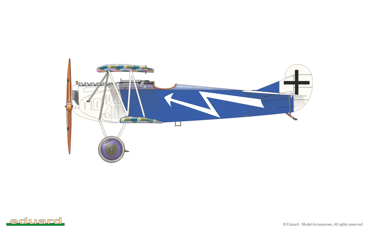 Decoración 4 de la maqueta del caza alemán Fokker D.VII (OAW) edición PorfiPACK en escala 1:72 de Eduard referencia 70131