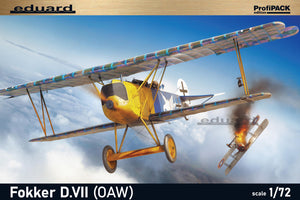 Portada de la caja de la maqueta del caza alemán Fokker D.VII (OAW) edición PorfiPACK en escala 1:72 de Eduard referencia 70131
