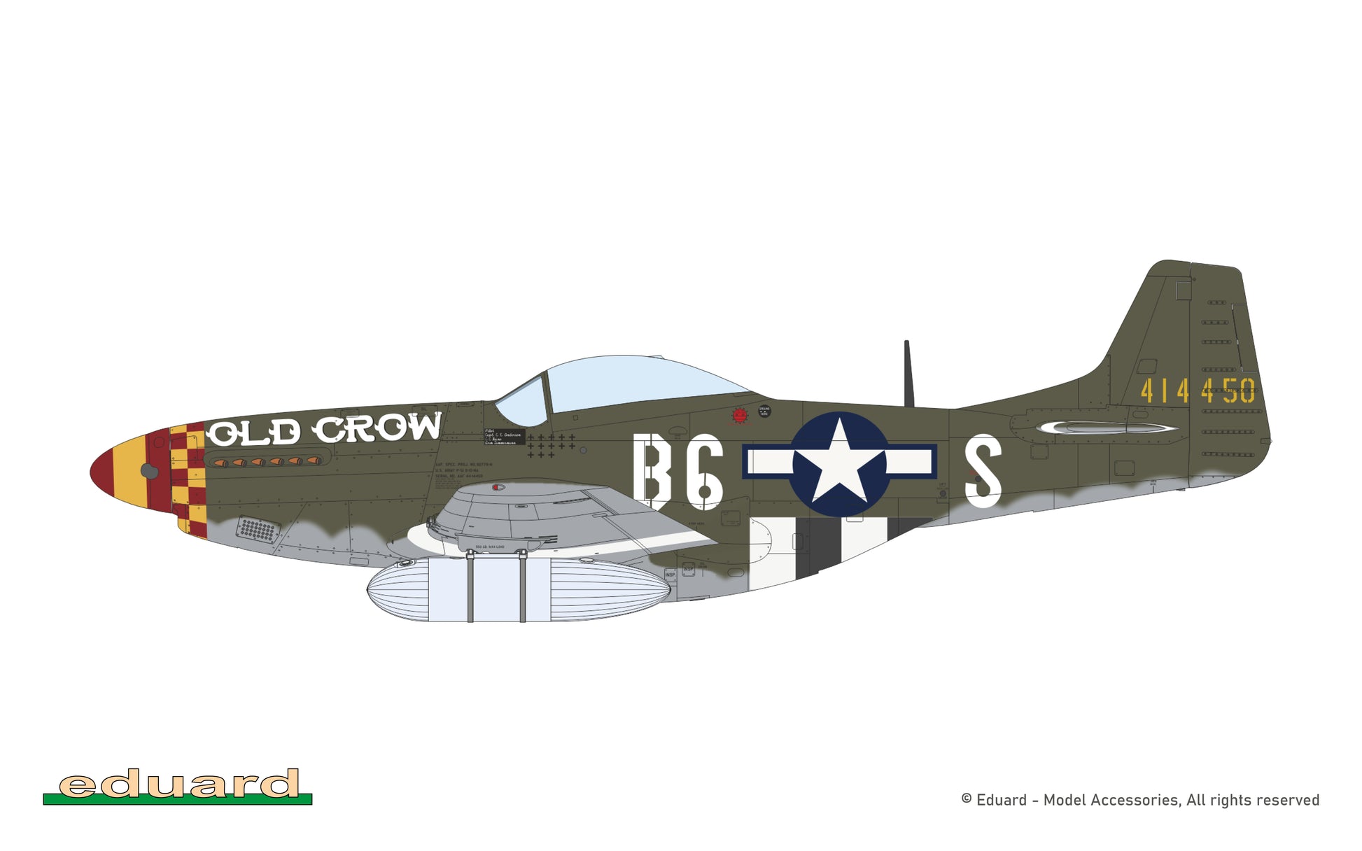 Decoración 2 de la maqueta del caza P-51D Mustang en escala 1:72 de Eduard Weekend edition referencia 7477