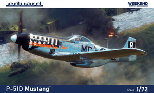 Portada de la caja de la maqueta del caza P-51D Mustang en escala 1:72 de Eduard Weekend edition referencia 7477