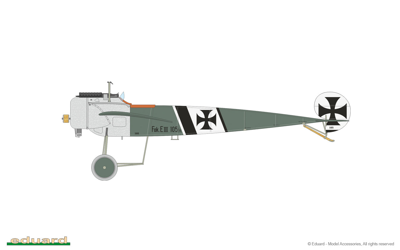 Decoración 2 de la maqueta del caza alemán Fokker E.III en escala 1:48 edición Weekend de Eduard referencia 8419