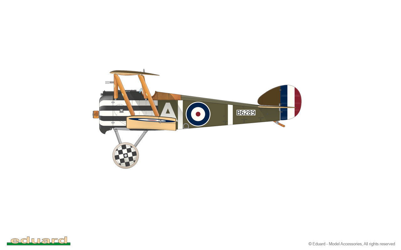 Decoración 1 de la maqueta del caza británico Sopwith Camel F.1 motor Clerget en escala 1:48 de Eduard edición Weekend referencia 8486