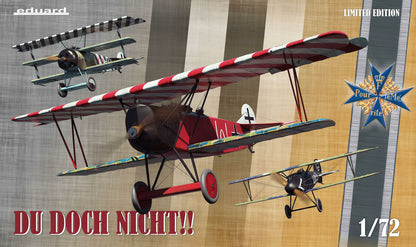 Portada de la caja de las maquetas, de la edición especial de Eduard, de 3 aviones que voló Ernst Udet en la Primera Guerra Mundial en escala 1:72 referencia 2135