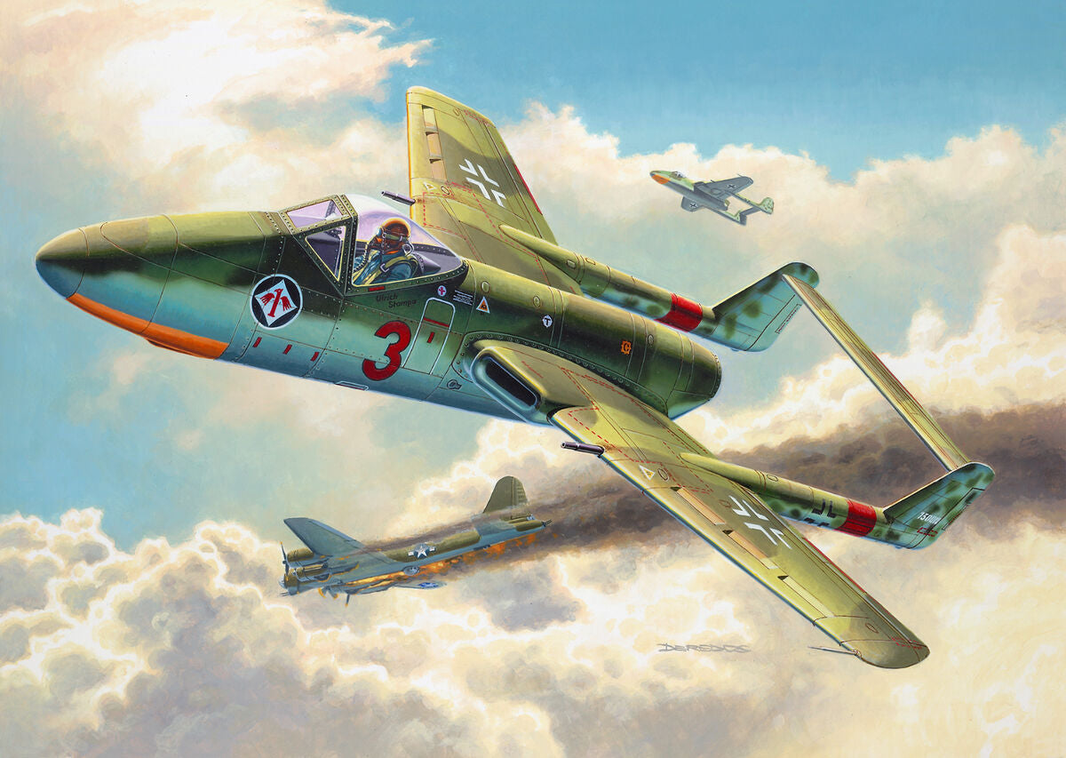 Portada de la caja de la maqueta del caza alemán Focke Wulf TL Jager en escala 1:72 de Revell referencia 03753