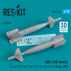 Set de dos bomas GBU-24B Paveway en escala 1:72 de Reskit referencia RS72-0291