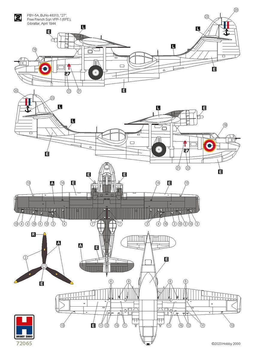 Decoración 2 de la maqueta del hidroavión norteamericano Consolidated PYB-5 Catalina en escala 1:72 de Hobby 2000 referencia 72065