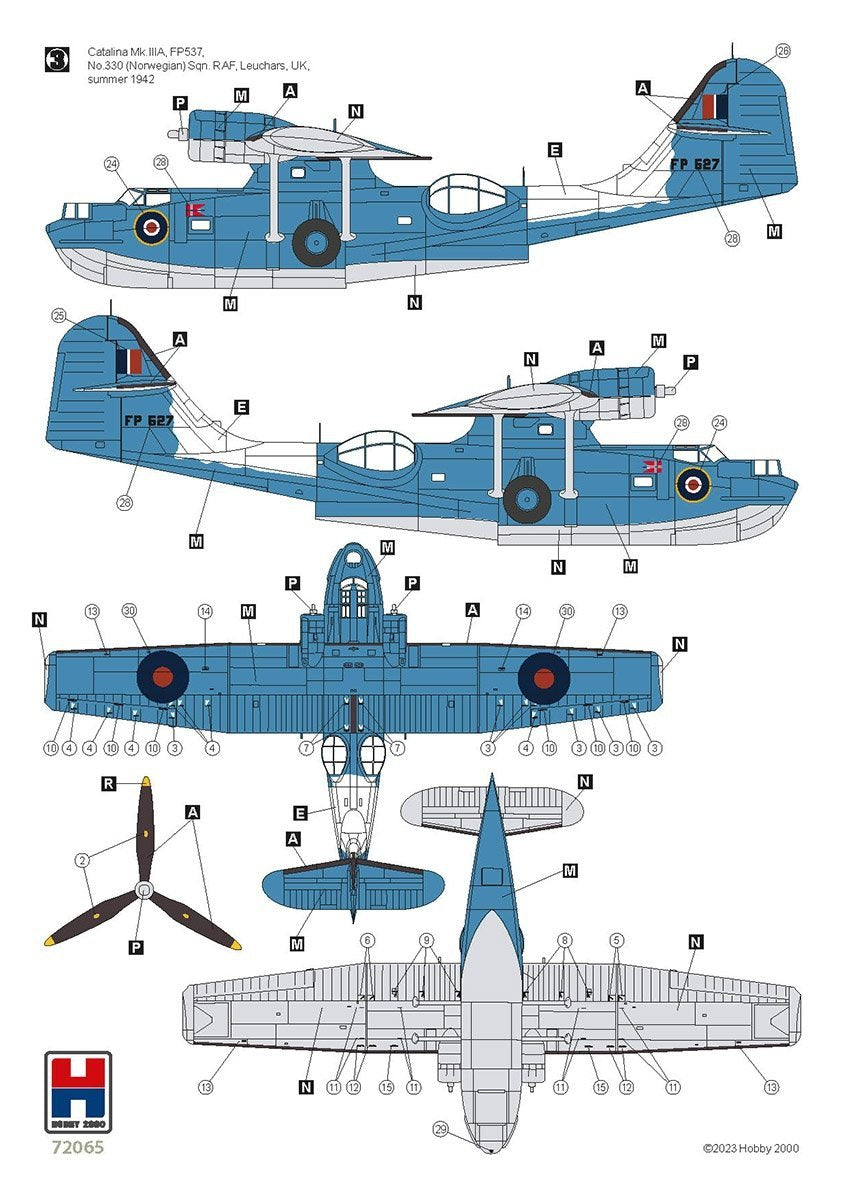 Decoración 3 de la maqueta del hidroavión norteamericano Consolidated PYB-5 Catalina en escala 1:72 de Hobby 2000 referencia 72065
