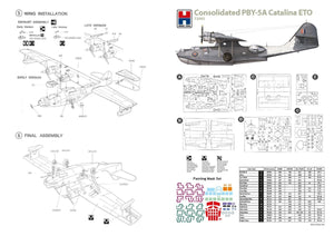 Instrucciones 1 de la maqueta del hidroavión norteamericano Consolidated PYB-5 Catalina en escala 1:72 de Hobby 2000 referencia 72065