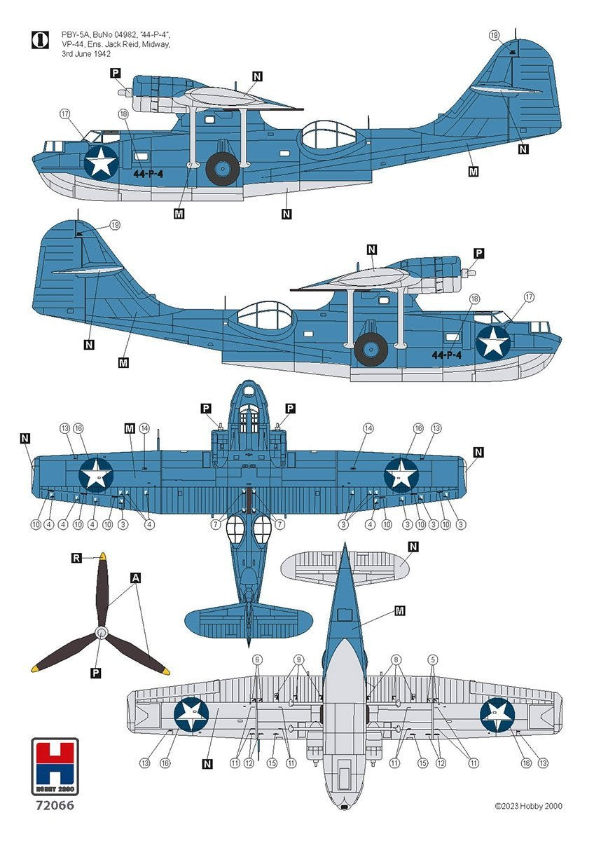 Decoración 1 de la maqueta del hidroavión norteamericano PYB-5 PTO Catalina en escala 1:72 de Hobby 2000 referencia 72066