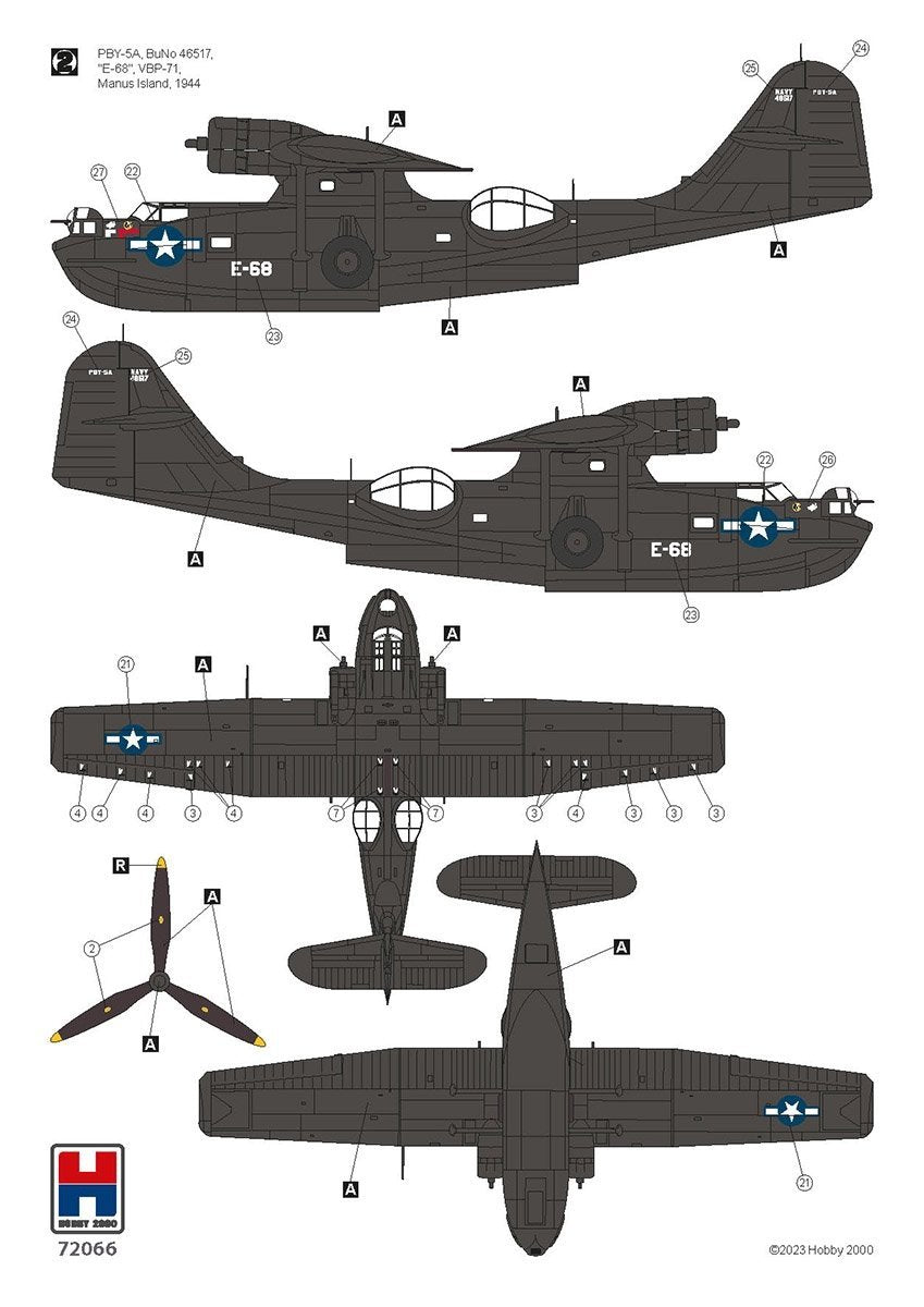 Decoración 2 de la maqueta del hidroavión norteamericano PYB-5 PTO Catalina en escala 1:72 de Hobby 2000 referencia 72066