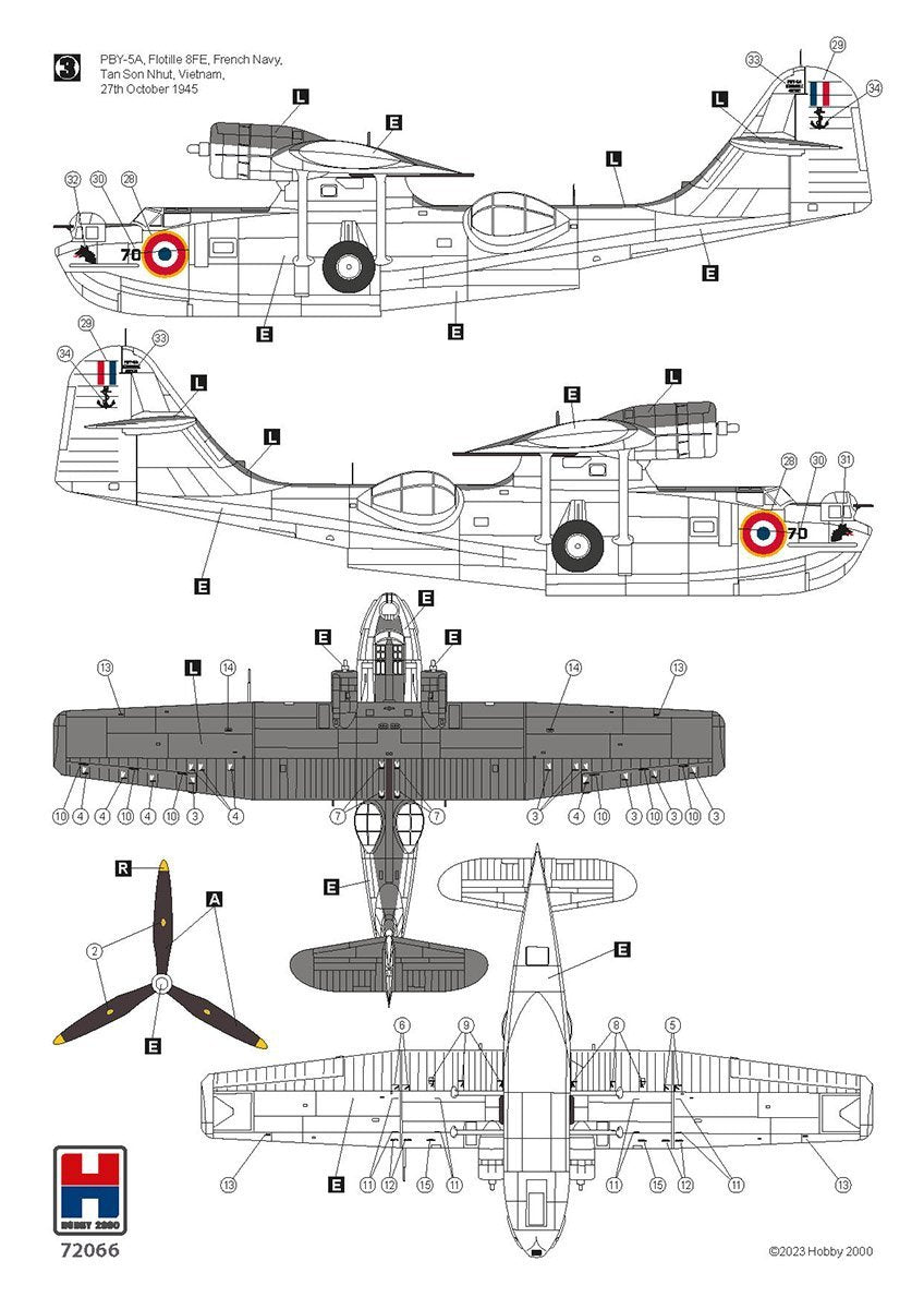 Decoración 3 de la maqueta del hidroavión norteamericano PYB-5 PTO Catalina en escala 1:72 de Hobby 2000 referencia 72066