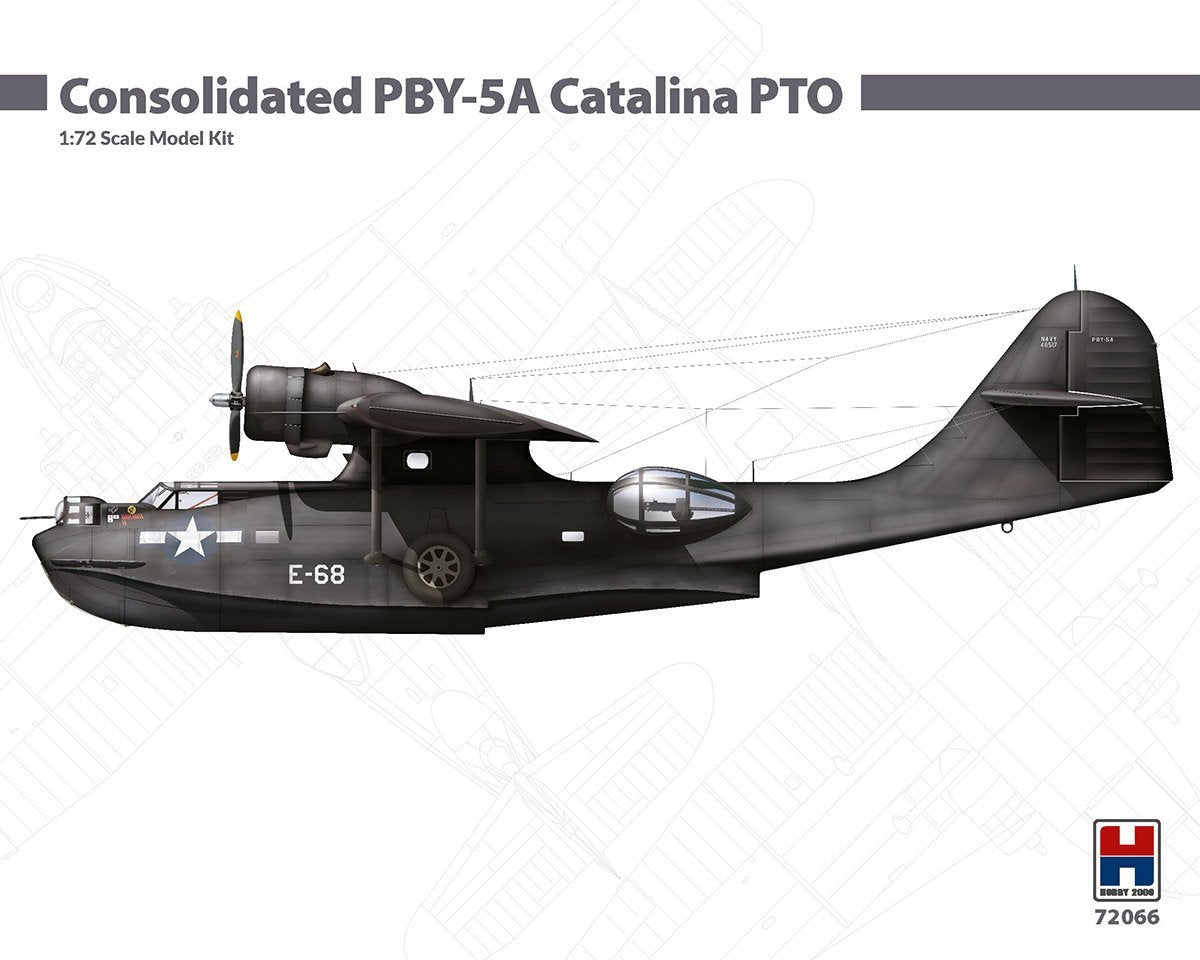 Portada de la caja de la maqueta del hidroavión norteamericano PYB-5 PTO Catalina en escala 1:72 de Hobby 2000 referencia 72066