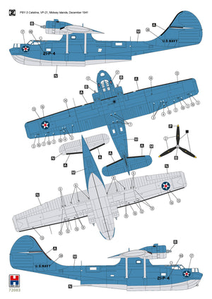 Decoración 2 de la maqueta del hidroavión norteamericano Consolidated PYB-3 Catalina en escala 1:72 de Hobby 2000 referencia 72083