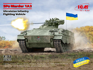 Portada de la caja de la maqueta del vehículo blindado de transporte de personal SPz Marder 1A3 en escala 1:72 de ICM referencia 72822