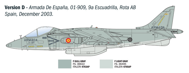 Decoración 4 de la maqueta del caza embarcado AV-8B Harrier II en escala 1:72 de Italeri referencia 0193