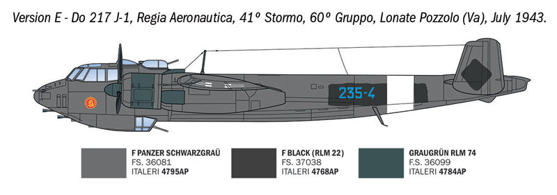 Decoración 5 de la maqueta del caza nocturno alemán Dornier Do-217 J-1/J-2 en escala 1:72 de Italeri referencia 91622