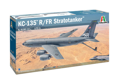 Portada de la caja de la maqueta del avión cisterna norteamericano Boeing KC-135 Stratotanker en escala 1:72 de Italeri referencia 91281