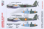 Set de calcas para bombradero Junkers Ju88 A4 sobre España en escala 1:72 de Kora Models referencia DEC7219