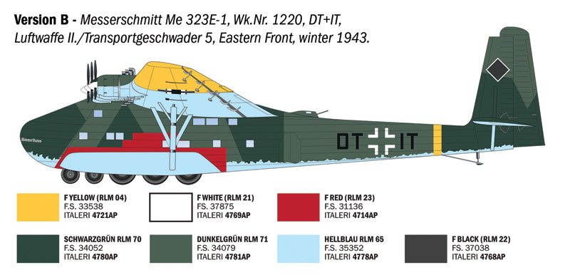 Decoración 2 de la maqueta del avión de transporte alemán Me-323 Giant en escala 1:72 de Italeri referencia 0104