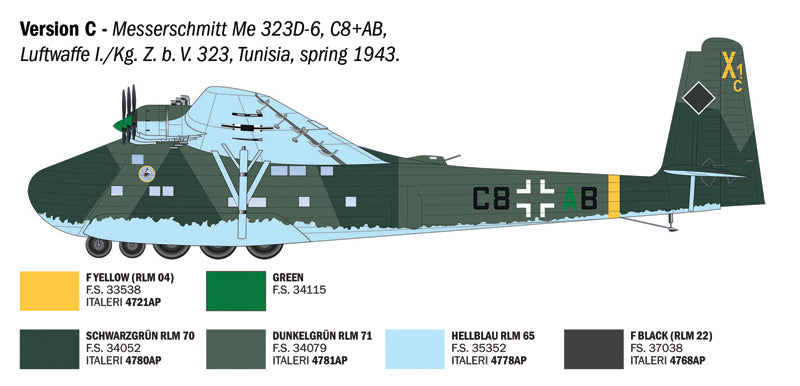 Decoración 3 de la maqueta del avión de transporte alemán Me-323 Giant en escala 1:72 de Italeri referencia 0104