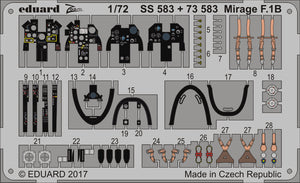 Set de fotograbados para caza Mirage F-1B en escala 1:72 de Eduard referencia SS583