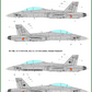 Decoraciones 1 del set de calcas para maquetas en escala 1:72 del caza español F/A-18 del fabricante ModelMaker Decals referencia D72089