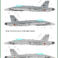 Decoraciones 4 del set de calcas para maquetas en escala 1:72 del caza español F/A-18 del fabricante ModelMaker Decals referencia D72089