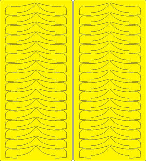 Hoja de máscaras para facilitar el proceso de pintado de las hélices del Airbus A400 de Revell en escala 1:72 de New Ware referencia 1422