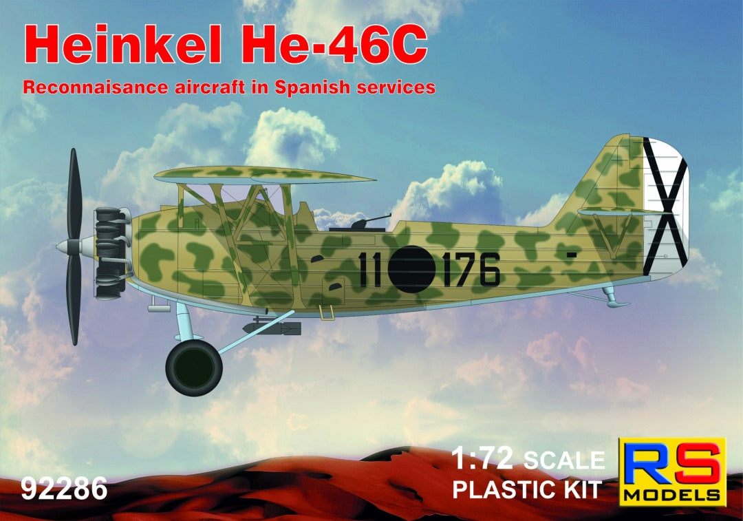 Portada de la maqueta del avión de reconocimiento de la Legión Condor Heinker He-46C en escala 1:72 de RS Models referencia 92286