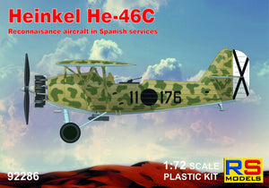 Portada de la maqueta del avión de reconocimiento de la Legión Condor Heinker He-46C en escala 1:72 de RS Models referencia 92286