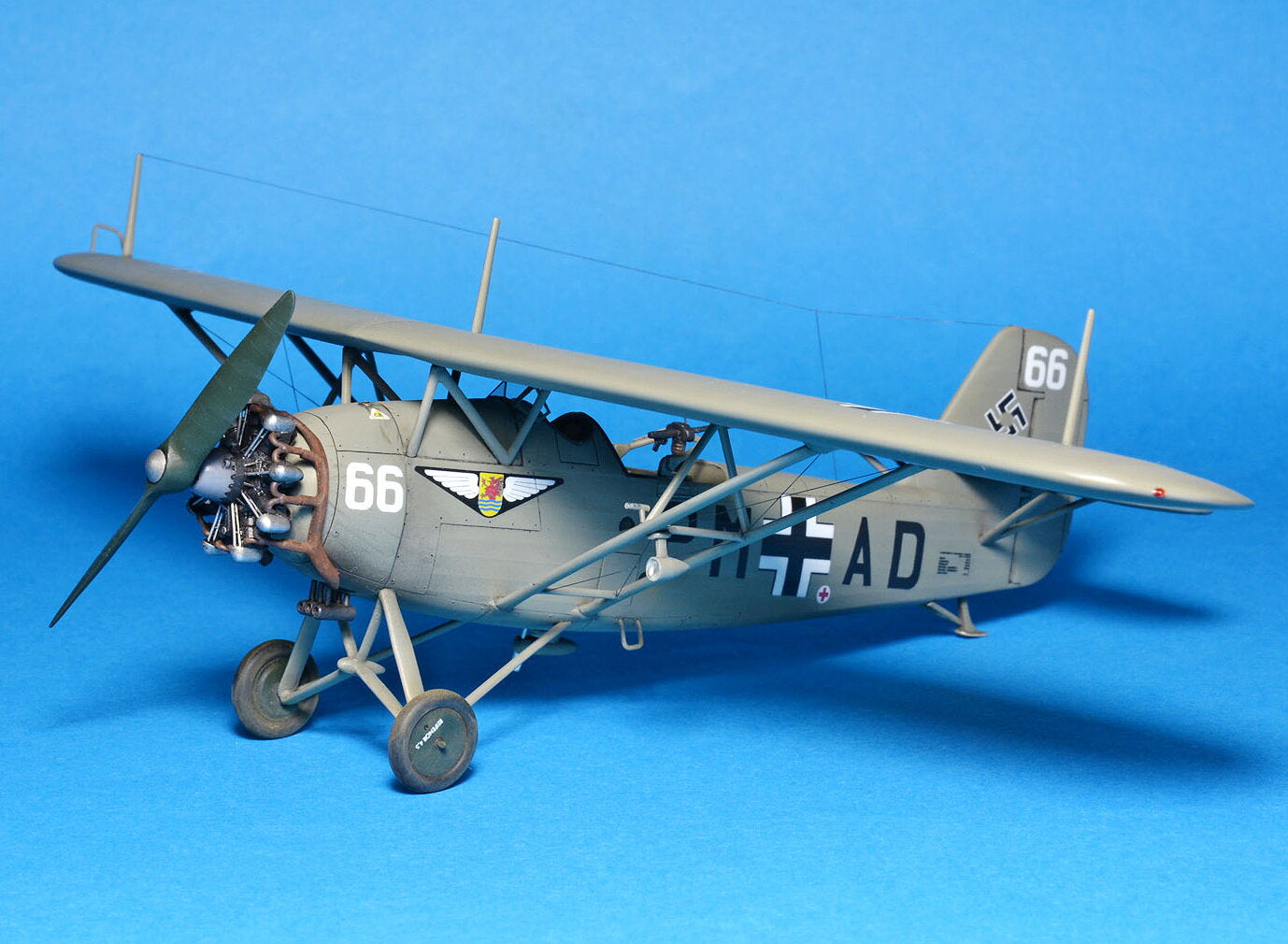 Foto de la maqueta del avión de reconocimiento de la Legión Condor Heinker He-46C en escala 1:72 de RS Models referencia 92286