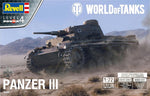 Foto de la caja de la maqueta del tanque alemán Panzer III en versión L en escala 1:72 de la serie World of Tanks de Revell referencia 03501