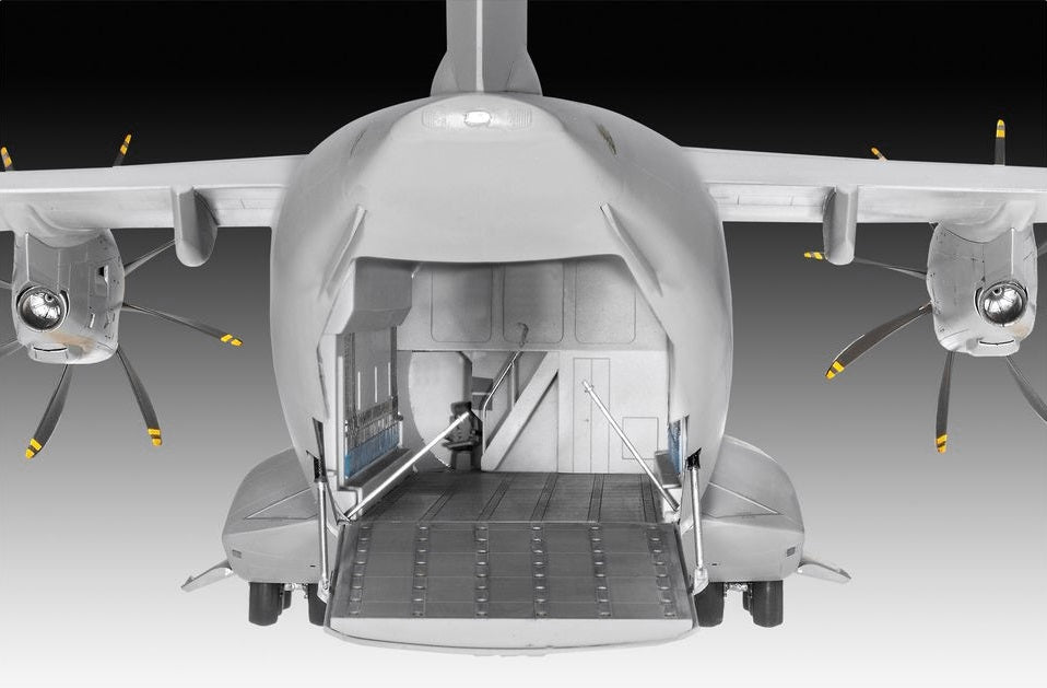 Foto de la bodega de la maqueta del avión de transporte Airbus A400M Atlas en escala 1:72 de Revell referencia 03929