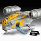 Foto completa de la maqueta de l nave espacial Razor Crest en la película Mandalorian y Grogu en escala 1:72 de Revell referencia 06747