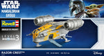 Portada de la caja de la maqueta de l nave espacial Razor Crest en la película Mandalorian y Grogu en escala 1:72 de Revell referencia 06747
