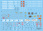 Detalle del set de calcas españolas para los helicópteros AB-204 y AB-212 en escala 1:72 del fabricante Series Españolas referencia 2772