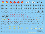 Detalle del set de calcas con insignias españolas para las maquetas del avión Eurofughter en escala 1:72 de Series Españolas referencia 2272