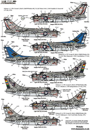 Instrucciones 2 de la hoja de calcas Xtradecal para caza A-7 Corsair II en escala 1:72 referencia XDL-72241