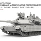 Foto frontal de la maqueta del carro de combate norteamericano M1A2 Abrams SEP v2 con blindaje activo Trophy en escala 1:72 de Meng referencia 72-016
